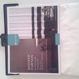 NEW black &white striped shower curtain - $15
